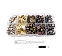Lot de 100 rivets Chicagos en alliage de zinc M5 x 4 mm pour reliure, articles en cuir, sacs, livres, finition mate, usage quotidien