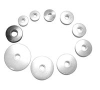 Lot de 100 rondelles d'étanchéité bombées 8,4 x 19 mm avec joint en néoprène EPDM - En acier inoxydable A2