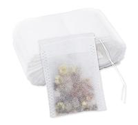 Lot de 100 sachets de thé vides avec cordon de serrage pour thé en vrac café épices 7 x 9 cm (2,75 x 3,54 pouces), cb001, blanc