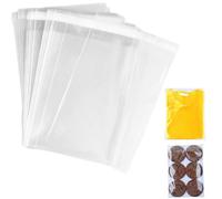 Lot de 100 sachets en cellophane A4 transparents, autocollants, 22x35CM, sacs en cellophane A4, sachets en cellophane OPP pour biscuits, enveloppes transparentes, sacs d'emballage scellables pour