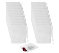 Lot de 100 Sachets Filtre à Thé Jetables, 7X9cm avec Cordon Sachet de Thé | Infuseur à Usage Unique pour Thé en Feuilles, Épices, Herbes, Tisanes et Café, Blanc