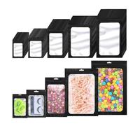 Lot de 100 sachets plats à fermeture éclair en aluminium for sels bain, cosmétiques, transparents, refermables, Mylar épais, d'un seul côté(Color4)