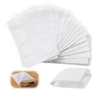 Lot de 100 sacs cadeaux en papier kraft blanc pour décoration de bricolage, bonbons, vacances, fête d'anniversaire, papier kraft (10 x 15 cm)