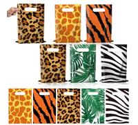 Lot de 100 sacs de fête sur le thème du safari de la jungle, sacs à bonbons et friandises pour enfants, décorations d'anniversaire