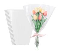 Lot de 100 sacs d'emballage transparents pour fleurs - Convient pour les magasins de fleurs et les centres commerciaux (38,1 x 30,5 cm)