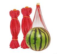 Lot de 100 sacs réutilisables en maille de pastèque avec cordon de serrage en polypropylène rouge pour le jardin, trois tailles 40,6 cm, 45,7 cm, 50,8 cm pour fruits