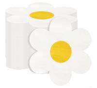 Lot de 100 serviettes en papier absorbantes à motif floral bohème pour fête d'anniversaire, mariage, réception, vacances, décoration de table - 3 couches épaisses - 33 x 33 cm - Jaune