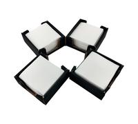 Lot de 100 serviettes en papier blanches + 4 serviettes en carton recy e couleur noire, idéales pour les cocktails, 10 x 10 cm pliées - Hostelnovo