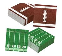 Lot de 100 serviettes en papier de qualité supérieure sur le thème du football avec des motifs de terrain et de ballon, idéales pour les fêtes sportives, la vaisselle festive de football