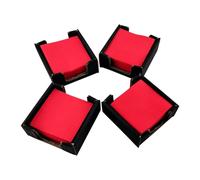 Lot de 100 serviettes en papier rouges + 4 serviettes en carton recy e couleur noire, idéales pour cocktails, 10 x 10 cm pliées - Hostelnovo