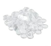 Lot de 100 supports de capsules à double coque pour pièces de monnaie rondes de 21 mm - Argenté/doré/cuivre - En plastique rigide transparent - Pour collection d'albums