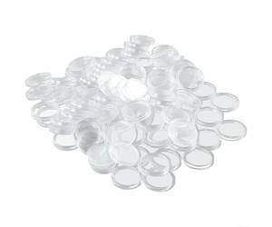 Lot de 100 supports de capsules à double coque pour pièces de monnaie rondes de 21 mm - Argenté/doré/cuivre - En plastique rigide transparent - Pour collection d'albums