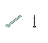 Lot de 100 Suspentes Longue Stil® F 530 171 mm Placo® pour charpente bois & E60360500 Vis TTPC 35, Gris, 35 mm