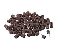 Lot de 100 tambours de ponçage - Grain 80, 180, 240, 12,7 mm - Bandes abrasives - Outils rotatifs - Carborundum - Pour nettoyage de surface et meulage (180#)