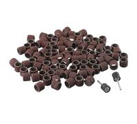Lot de 100 tambours de ponçage, grain 80/180/240, bandes abrasives de 12,7 mm, manchons pour outils rotatifs, kit de polissage au carborundum, pour nettoyage du métal et du bois, dérouillage, avec 2