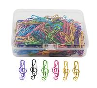 Lot de 100 trombones en forme de e sol 6 couleurs | Trombones de musique pour l'organisation de documents, salles de e musique, bureaux d'étudiants