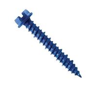 Lot de 100 vis à béton à tête hexagonale 1/4" x 3-1/4" 8,26 cm | Bleu, tête hexagonale incluse, kit d'ancrage avec foret