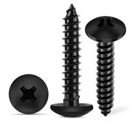 Lot de 100 Vis à Bois - Acier Inoxydable Noir - Tête Lentille PH2 - Résistant Corrosion - Intérieur Extérieur - 4x20 mm ABRIBUS