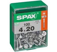 Lot de 100 vis acier tête autofraisée plate SPAX, Diam.4 mm x L.20 mm