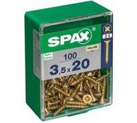 Lot de 100 vis acier tête fraisée pozidriv SPAX, Diam.3.5 mm x L.20 mm