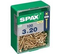 Lot de 100 vis acier tête fraisée pozidriv SPAX, Diam.3 mm x L.20 mm