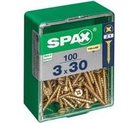 Lot de 100 vis acier tête fraisée pozidriv SPAX, Diam.3 mm x L.30 mm G