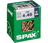 Lot de 100 vis acier tête fraisée pozidriv SPAX, Diam.4 mm x L.45 mm G