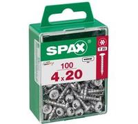 Lot de 100 vis acier tête ronde torx SPAX, Diam.4 mm x L.20 mm G