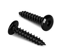 Lot de 100 vis autotaraudeuses à tête plate M3 x 20 mm, vis à bois à tête fraisée, en acier inoxydable 304 18-8 llen hexagonale, finition noire