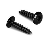 Lot de 100 vis autotaraudeuses à tête plate M4 x 16 mm, vis à bois à tête fraisée, en acier inoxydable 304 18-8 llen hexagonale, finition noire