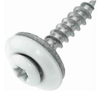 Lot de 100 vis étanches en acier inoxydable A2 avec rondelle d'étanchéité EPDM 15 mm - 4,5 x 35 mm - Blanc RAL 9010 TX20