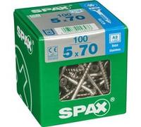 SPAX Vis inox tête fraisée Torx 5 x 70 mm filetage partiel T-STAR Plus T20 100 pièces