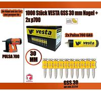 Lot de 1000 clous Vesta GSS + 2 gaz Pulsa700/Pulsa800 (clous Spit) (C6 30 mm, Pulsa 700)