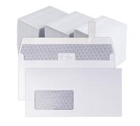 Lot de 1000 enveloppes C5/6 avec fenêtre - Blanc - Fermeture autocollante (Haftfix) - Enveloppes en papier pour lettres, mariage, cartes de vœux, invitations, factures
