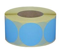 Lot de 1000 pastilles adhésives sur rouleau - Ø 50 mm - Différentes couleurs - Bleu