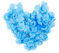 Lot de 1000 pétales de rose artificiels en soie sans goût pour décoration de mariage, confettis, table, Saint-Valentin, fête, bleu clair
