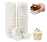Lot de 1000 Pièces Mini Caissettes à Muffins en Papier, 2.5x2cm Caissettes à Mini-Muffins en Papier Alimentaire Jetables Moules à Cupcakes et pour Cuisson Pâtisserie Adaptés Mariage et Noël