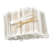 Lot de 1000 touillettes à café en bambou emballées individuellement - Bâtons mélangeurs à café de 14 cm - Bâtons mélangeurs jetables pour café et cocktail