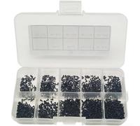 Lot de 1000 vis autotaraudeuses à tête cylindrique M1 M1.2 M1.4 M1.7 en acier au carbone pour montage et fixation de petites pièces
