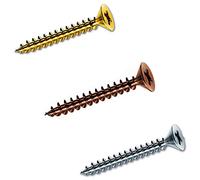 Lot de 1000 vis pour bois aggloméré tête plate fraisée fraisée cruciforme couleurs et tailles assorties (bronze, 2,5 x 18 mm