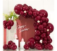 Lot de 104 guirlandes de ballons bordeaux différentes tailles 45,7/30,5/25,4/12,7 cm