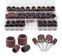 Lot de 104 manchons de ponçage pour ponceuse à ongles avec 4 mandrins à tambour pour outil rotatif Dremel Grain 60 120 320 6,35 mm
