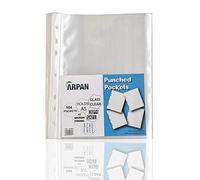 Lot de 104 pochettes perforées de protection de feuille A5 solide 45 micron, transparentes et polyvalentes
