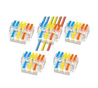 Lot de 105 connecteurs rapides 32 A, borniers enfichables for fils pleins et flexibles, contacts en nylon ignifuge cuivre, circuits parallèles série SPL Barrette de connexion(3 in 6 out/5 pcs)