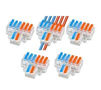 Lot de 105 connecteurs rapides 32 A, borniers enfichables for fils pleins et flexibles, contacts en nylon ignifuge cuivre, circuits parallèles série SPL Barrette de connexion(2 in 6 out/5 pcs)