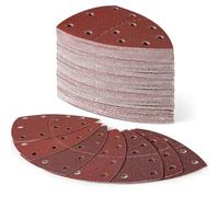 Lot de 105 feuilles abrasives triangulaires,patins de ponceuse à souris,105 x 152 mm, pour ponceuses multifonctions, différents grains : 40/60/80/120/180/240/240