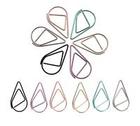 Lot de 105 petites trombones colorés en acier inoxydable en forme de goutte d'eau, marque-pages, petits trombones pour bureau, fournitures scolaires