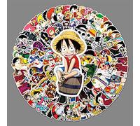 Lot de 106 autocollants One Piece de dessin animé japonais en vinyle pour ordinateur portable, bouteille d'eau, vélo, ordinateur, skateboard, pare-chocs, moto, bagages