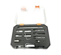 Lot de 11 adaptateurs de tige d'extension multifonction pour perceuses et meuleuses - Convient aux poignées hexagonales carrées rondes avec boîte de rangement - Accessoire pour outils électriques en