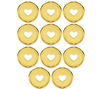 Lot de 11 disques métalliques dorés pour planificateur heureux, anneaux de 2,8 cm, boucles en forme de champignon en forme de cœur, anneaux de reliure pour albums de bricolage, journaux, cahiers